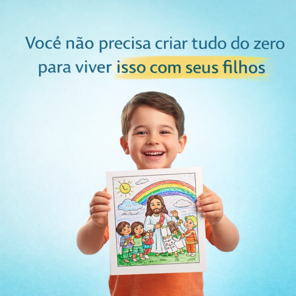 Sorriso orgulhoso com obra infantil